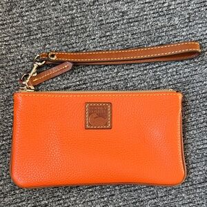 Dooney & Bourke Orange and Brown Wristlet